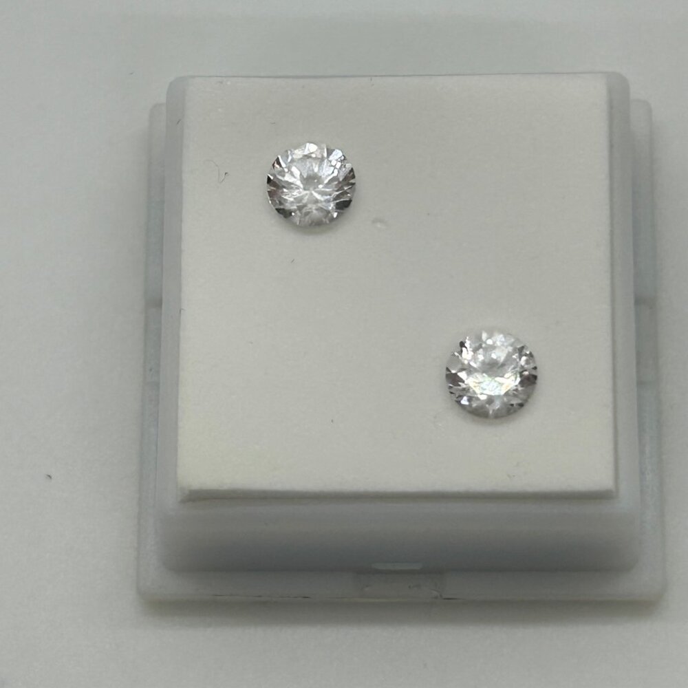 Lab Created White Sapphire Round Cut 6.5mm 2.50 CTW Gemstones For Jewelry Making - Picture 4 of 11